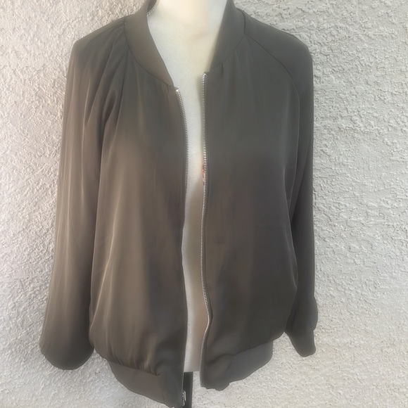 Blue b. Reversible Paisley Satin Bomber Jacket Women's Size M - Picture 10 of 12